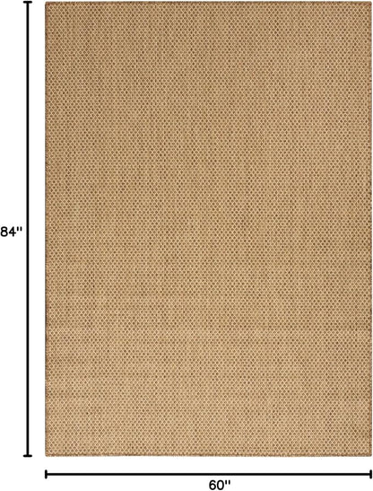 Nourison Home Courtyard Jute 5' x 7' Area Rug - Easy Clean, Non Shedding, Bed Room, Living Room, Dining Room, Kitchen (5' x 7')