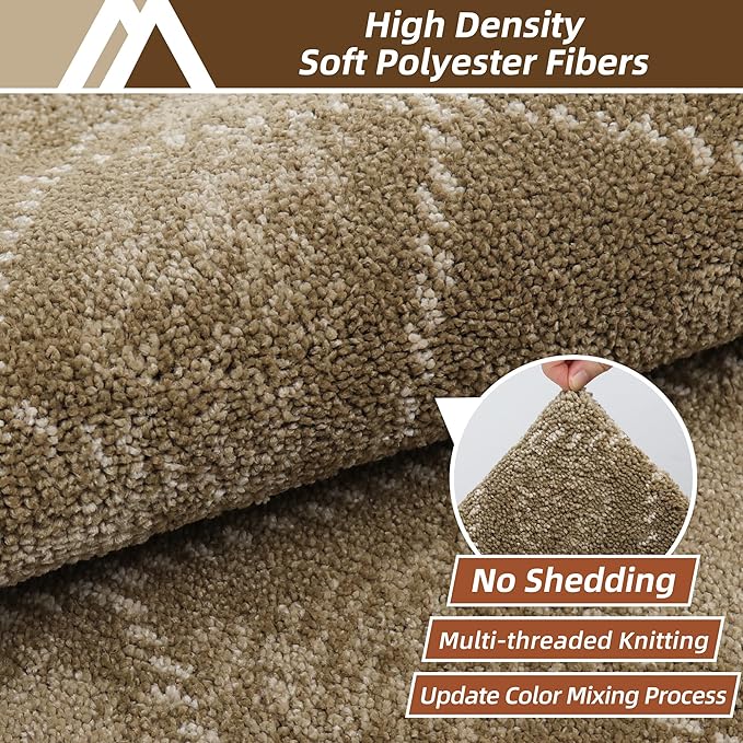 COSY HOMEER Plaid Door Mat 20" x 32",Dirt Trapper Entryway Rugs,Non-Slip Washable Farmhouse Doormat,Low Profile Welcome Mats for Paws Taupe