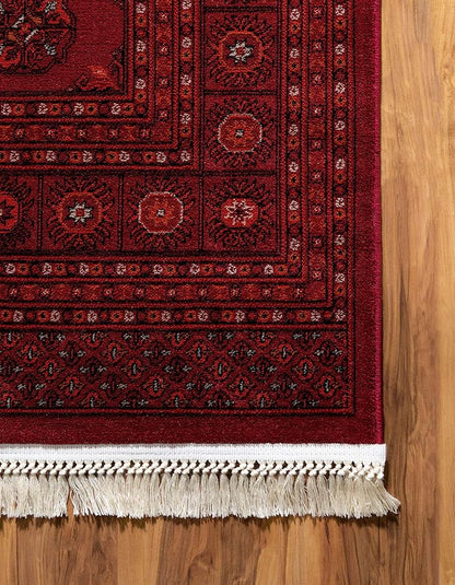 Unique Loom Tekke Collection Over-Dyed Saturated Traditional Torkaman Area Rug (5' 0 x 8' 0 Rectangular, Red/Burgundy)