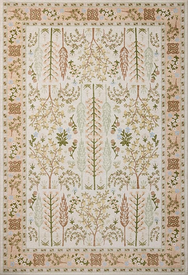 Loloi Rifle Paper Co. Canopy Collection CNP-01 Cream 7'-6" x 9'-6" Area Rug