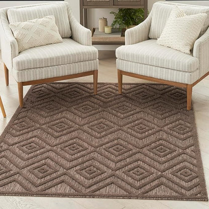 Nourison Home Versatile Brown 4' x 6' Area Rug - Easy Clean, Non Shedding, Bed Room, Living Room, Dining Room, Kitchen (4' x 6')
