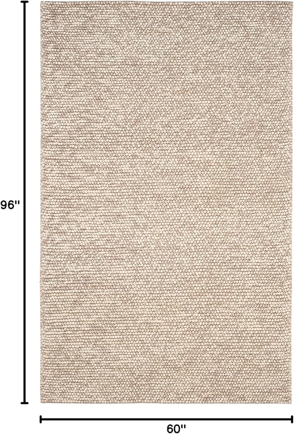 SAFAVIEH Area Rug 5x8 - Natura Collection - Beige, Handmade Wool Blend, Textured Design, Ideal for Living Room, Bedroom, Dining Space (NAT620B)
