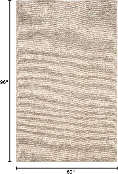 SAFAVIEH Area Rug 5x8 - Natura Collection - Beige, Handmade Wool Blend, Textured Design, Ideal for Living Room, Bedroom, Dining Space (NAT620B)