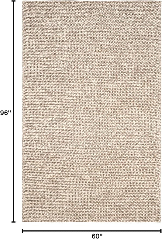 SAFAVIEH Area Rug 5x8 - Natura Collection - Beige, Handmade Wool Blend, Textured Design, Ideal for Living Room, Bedroom, Dining Space (NAT620B)
