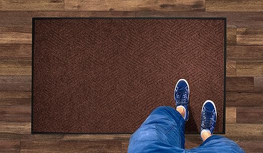 M+A Matting WaterHog Diamond-Pattern Commercial Grade Entrance Mat, Indoor/Outdoor Floor Mat 3' Length x 2' Width, Dark Brown