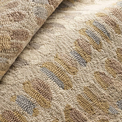 Dash and Albert Paint Chip Wool Area Rug - 5' x 8' Neutral Graphic Hand Micro Hooked Accent Rug - Durable, High Traffic Areas Hallway, Living Room, Stairs