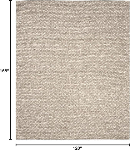 SAFAVIEH Area Rug 10x14 - Natura Collection - Large - Beige, Handmade Wool Blend, Textured Design, Ideal for Living Room, Bedroom, Dining Space (NAT620B)
