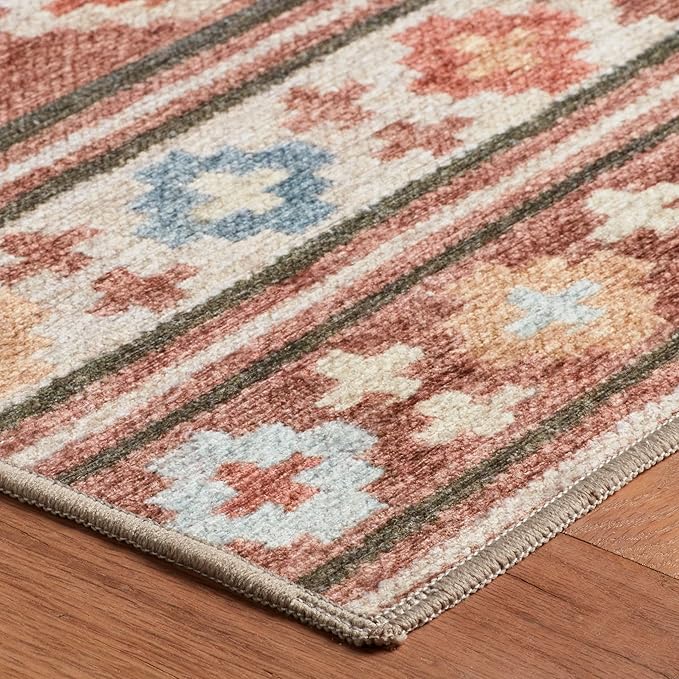 Dash & Albert Canyon Natural Machine Washable Rug, 7.5 X 9.5 Feet, Natural Geometric Pattern - Premium Luxury Hotel Quality Soft Breathable Hypoallergenic Machine Washable Easy Care All Season