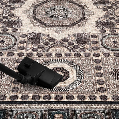 Keen Home Design 2x10 Rug - Machine Washable Runner Rug with Non-Slip Backing, Ideal for Hallway, Entryway, Kitchen, Laundry Room - Vintage, Easy Clean, Durable, Low Pile - (2'6" x 10')