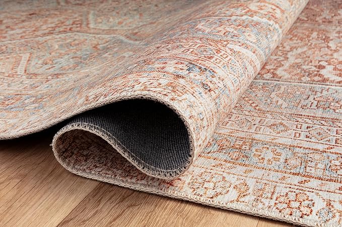 Loloi Chris Loves Julia Jules Collection JUL-04 Tangerine/Mist 2'-6'' x 12'-0'', .13" Pile Height, Runner Rug