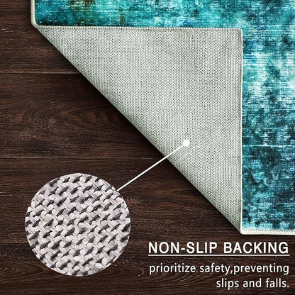 vivorug Runner Rug 2'x8' Machine Washable Non-Slip Runners for Hallways Kitchen Entryway Laundry Room Modern Abstract Carpet Hallway Runner, Rosy Clouds
