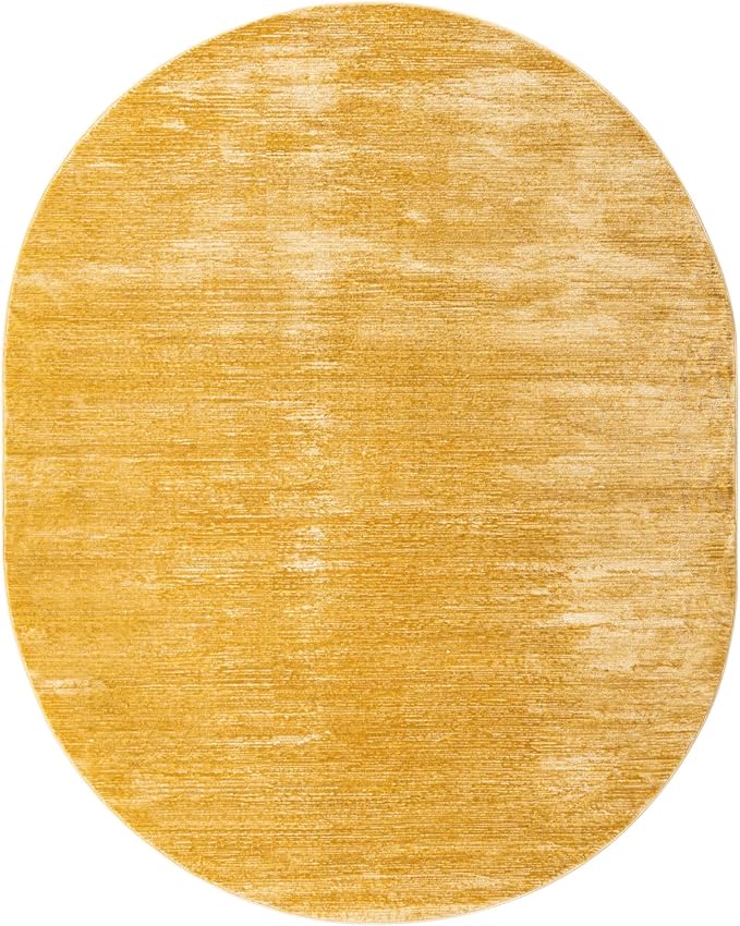 Unique Loom Finsbury Collection Area Rug - Kate (7' 10" x 10' Oval, Yellow)