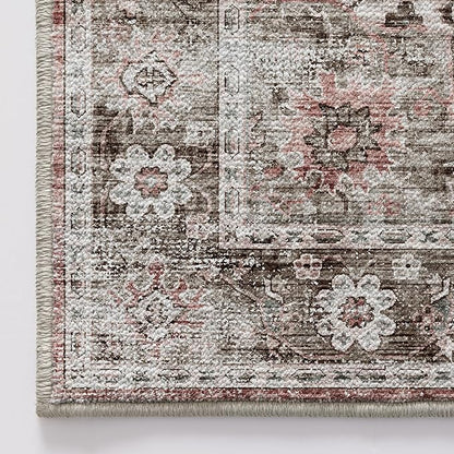 LUMI Washable Area Rug 8x10 for Living Room, Ultra Soft Stain Resistant Carpet with Non Slip Rubber Backing, Non-Shedding Low Pile Rugs for Bedroom, Dining Room, Indoor, Office