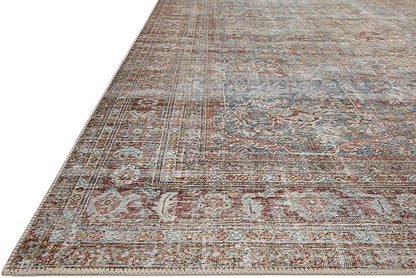 Loloi Chris Loves Julia Jules Collection JUL-05 Lagoon/Brick 2'-6'' x 7'-6'', .13" Pile Height, Runner Rug