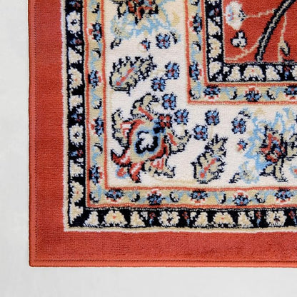 Rugs.com Yasmin Collection Rug – 8 Ft Square Terracotta Medium Rug Perfect for Living Rooms, Kitchens, Entryways