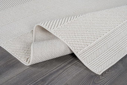 Beverly Rug Micro Loop Area Rug White 5x7 Modern Luxury Soft Boho Geometric Durable Indoor Area Rugs for Living Dining Room Office Stain Resistant Non Shedding Casual Indoor Carpet White 5 x 7