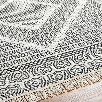 Mark&Day Wool Rugs, 4x6 Nishnabotny Cottage Dark Gray Area Rug, Grey Beige Carpet for Living Room, Bedroom or Kitchen (3'6" x 5'6")