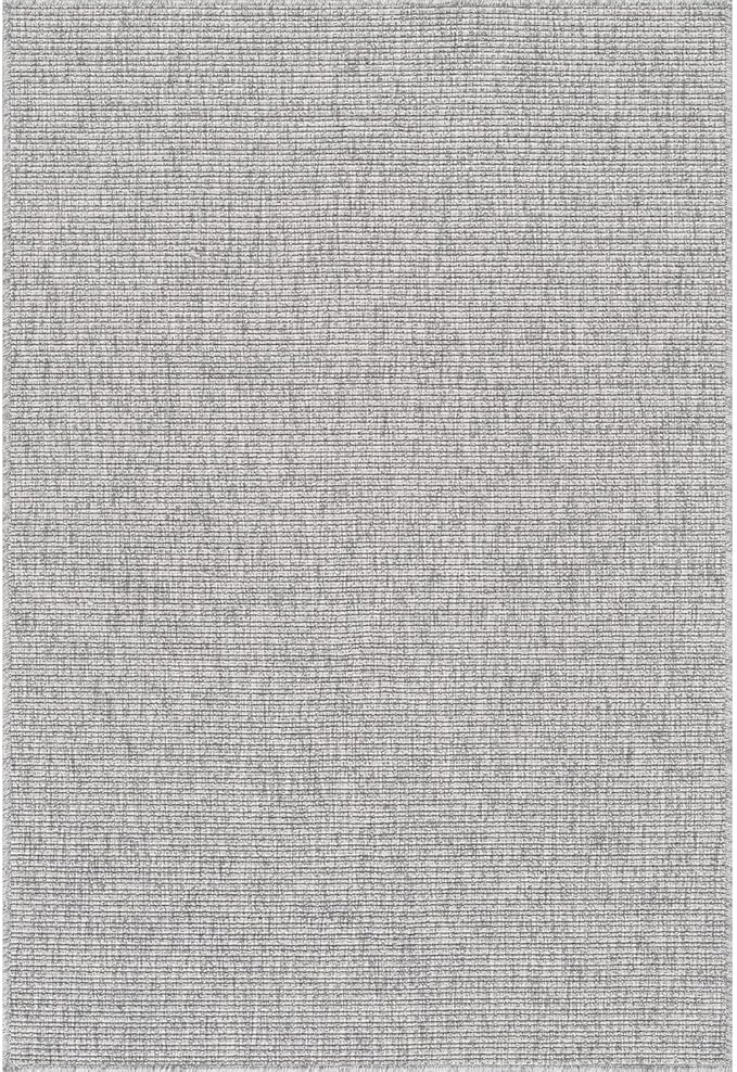 Beverly Rug Easy Jute Gray Rug 6x9 Solid Washable Durable Outdoor Indoor Area Rugs for Living Dining Room Patio Office Stain Resistant Non Shedding Casual Indoor Outside Carpet (6 x 9 Gray)