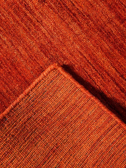 Hand Knotted Loom Wool ECO-Friendly Area Rugs - 8'x10', Rectangle, Light Red Color, Solid Plain Design, High Pile Handmade Anti Skid Area Rugs for Living Room, Bed Room (L00111)