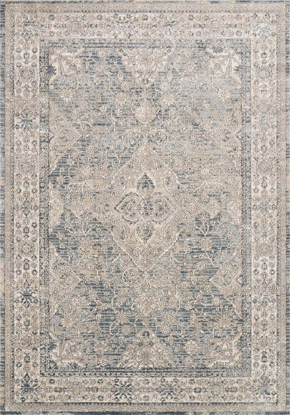 Loloi Teagan Collection TEA-04 Sky/Natural 11'-6" x 15' Area Rug, Large, Soft Neutral Rug, High-Traffic for Living Room, Bedroom, Home Office, Dining Area