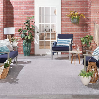 Nourison Home Nourison Essentials Silver Grey 12' x 15' Area Rug - Easy Clean, Non Shedding, Bed Room, Living Room, Dining Room, Kitchen (12' x 15')