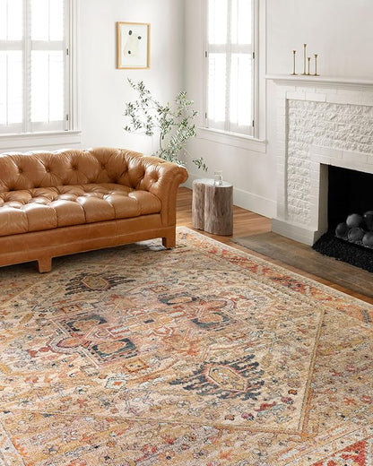 Loloi Jocelyn Collection JOC-01 Sand/Multi 9'-6" x 12'-6" .38" Thick Area Rug