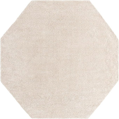 Unique Loom Solo Collection Area Rug - Calabasas (7' 10" Octagon, Ivory)