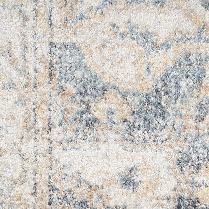 Nourison Home Astra Machine Washable Grey/Blue 2'2" x 10' Area -Rug, Easy -Cleaning, Non Shedding, Bed Room, Living Room, Dining Room, Kitchen (2x10)