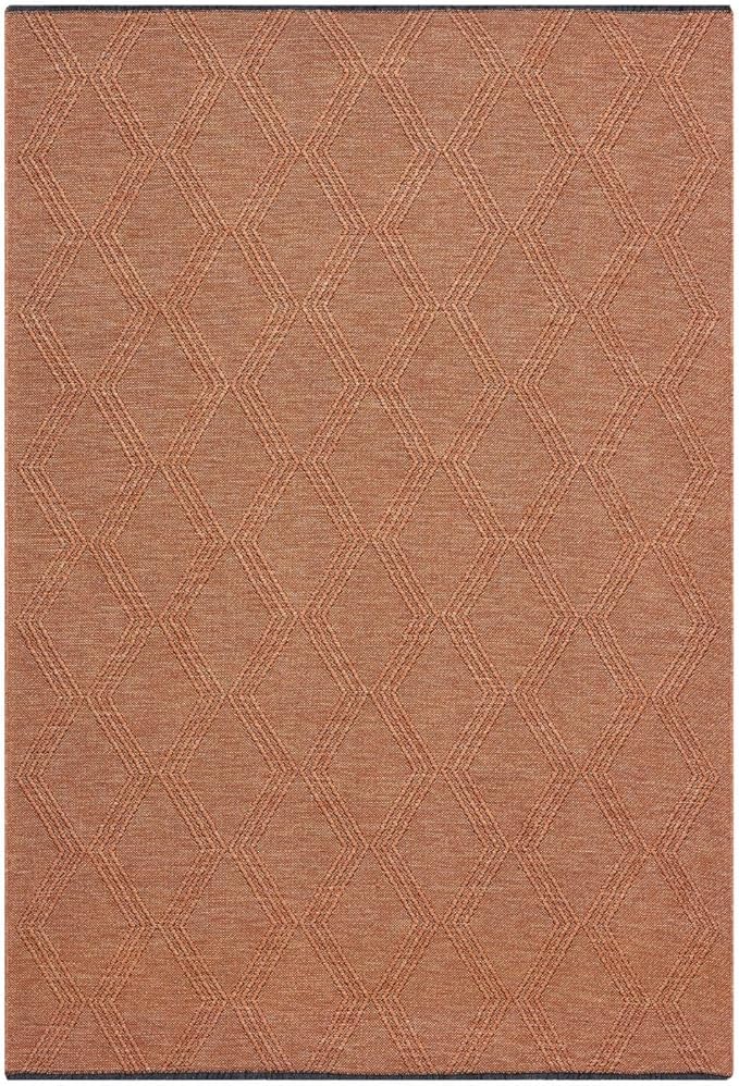 LUXE WEAVERS Modern Farmhouse Orange 9x12 Washable Area Rug, Anti-Slip Diamond Pattern Carpet