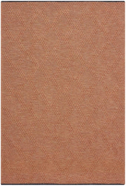LUXE WEAVERS Modern Farmhouse Orange 5x7 Washable Area Rug, Anti-Slip Diamond Pattern Carpet