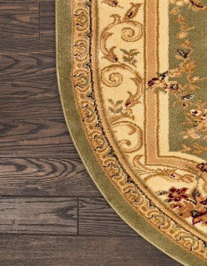 Rugs.com Chateau Collection Rug - 5' x 8' Oval Green Medium Pile Rug