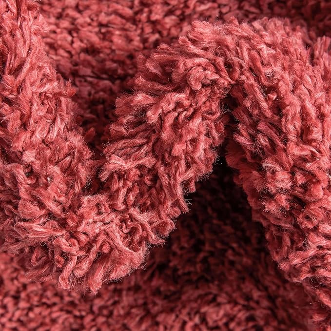 Unique Loom Davos Shag Collection Area Rug - Solid (10' x 14' 1" Rectangle, Poppy)