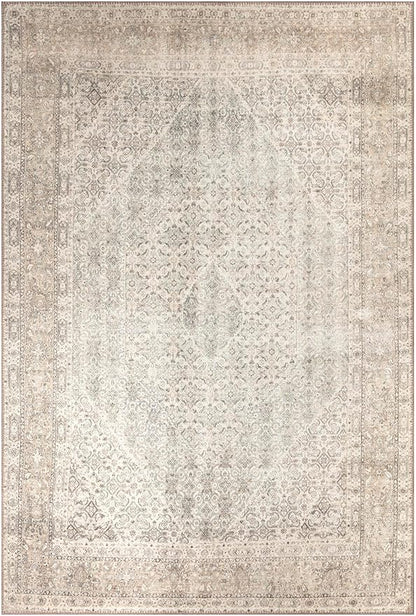 Keen Home Design 10x14 Rug - Machine Washable Area Rug with Non-Slip Backing, Ideal for Living Room, Dining Room, Bedroom - Vintage, Easy Clean, Durable, Low Pile Rug - (9'7" x 14')