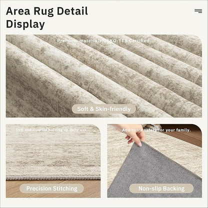 Runner Rug 2'x8' Washable Non-Slip Runner Rugs for Kitchen Bathroom Laundry Room Beige Vintage Floor Carpet Runners for Hallway Entryway