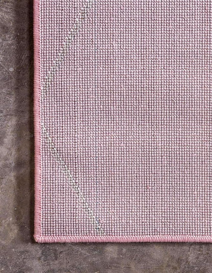 Unique Loom Trellis Frieze Collection Area Rug - Geometric (3' Square, Light Pink/ Ivory)