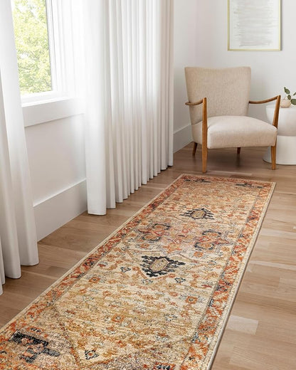 Loloi Jocelyn Collection JOC-01 Sand/Multi 6'-7" x 9'-7" .38" Thick Area Rug