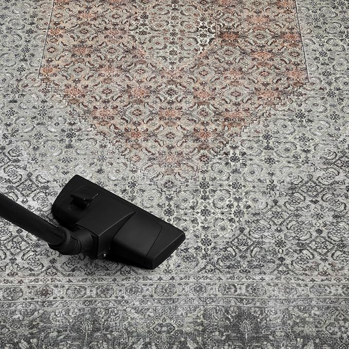 Keen Home Design 8x10 Rug - Machine Washable Area Rug with Non-Slip Backing, Ideal for Living Room, Dining Room, Bedroom - Vintage, Easy Clean, Durable, Low Pile - (8' x 10')