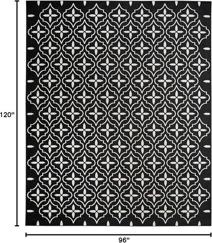 Nourison Home Nourison Essentials Black Ivory 8' x 10' Area Rug - Easy Clean, Non Shedding, Bed Room, Living Room, Dining Room, Kitchen (8' x 10')