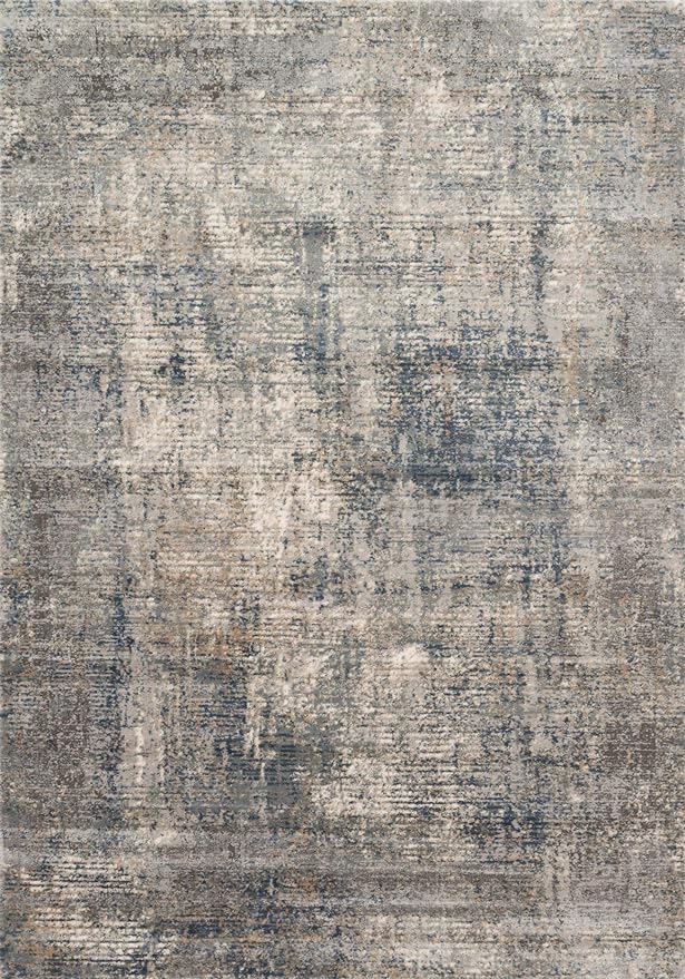 Loloi Teagan Collection TEA-05 Denim/Slate 2'-8" x 4' Accent Rug, Large, Soft Neutral Rug, High-Traffic for Living Room, Bedroom, Home Office, Dining Area