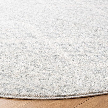 SAFAVIEH Tulum Collection Area Rug - 3' Round, Ivory & Light Grey, Moroccan Boho Tribal Design, Non-Shedding & Easy to Clean, Ideal for Entryway, Foyer, Accent Space, Bedroom (TUL272G)