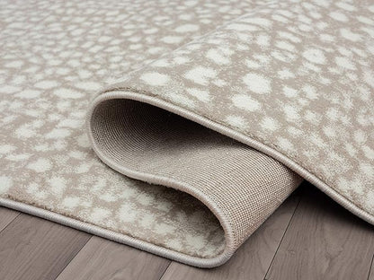 Abani Beige Cheetah Print 5'3" x 7'6" Area Rug Rugs, Arto Collection - Contemporary Durable Accent Rug