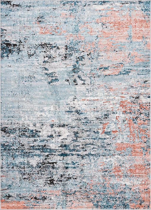 Rugs.com Leipzig Collection Area Rug – 7X10 Multi Low-Pile Rug Perfect for Bedrooms, Dining Rooms, Living Rooms