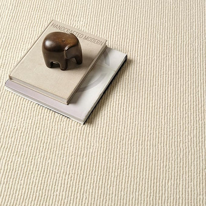 Revival Rugs Stripe 2'7"x4'11" Machine Washable Area Rug for Kitchen Bedroom - 100% Recycled Oeko-TEX Certified, Medium Pile, Beige, Cream