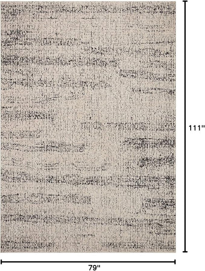 Loloi Darby Collection DAR-02 Oatmeal/Charcoal 6'-7" x 9'-3" Area Rug