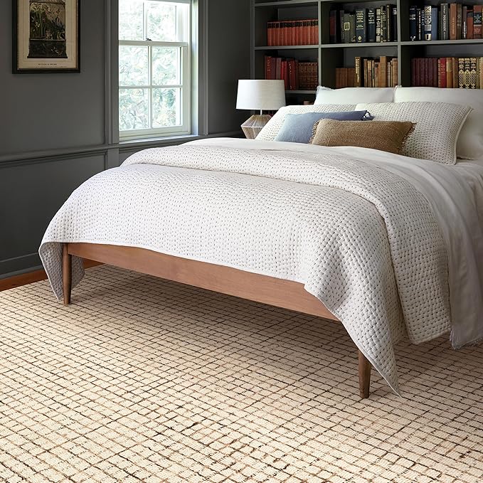 Rugs USA Melrose Cream, 4' Round, Handmade, Wool & Cotton, Soft and Cozy, High Traffic, Stain Resistant, Easy Clean, Durable Area Rug for Bedroom, Living Room, Dining Space, Den, Entryway