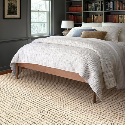Rugs USA Melrose Cream, 7'6" x 9'6", Handmade, Wool & Cotton, Soft and Cozy, High Traffic, Stain Resistant, Easy Clean, Durable Area Rug for Bedroom, Living Room, Dining Space, Den, Entryway