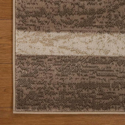 Superior Indoor Area Rug, Jute Backing, Plush Modern Rugs for Entryway, Kitchen Floors, Office Floor Cover, Color Block Rugs, Rockwood Collection, 7' x 9', Beige