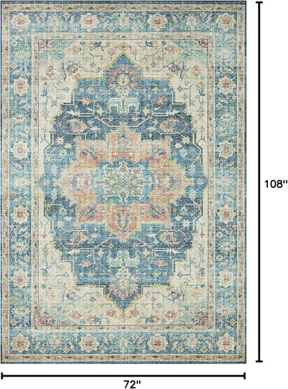 Loloi Skye Collection SKY-12 Ocean/Multi 6'-0" x 9'-0" Area Rug