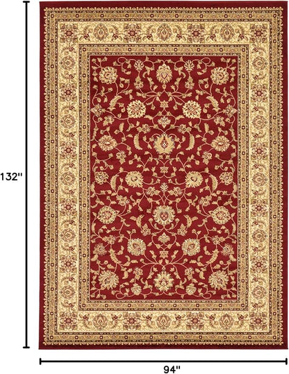 Unique Loom Voyage Collection Traditional Oriental Classic Intricate Design Area Rug (8' 0 x 11' 4 Rectangular, Red/Gold)