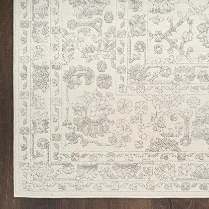 Nourison Home Grace Grey 7'10" x 9'10" Area Rug - Easy Clean, Non Shedding, Bed Room, Living Room, Dining Room, Kitchen (8' x 10')